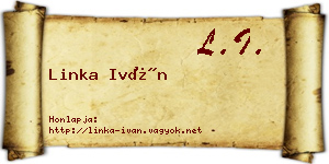 Linka Iván névjegykártya